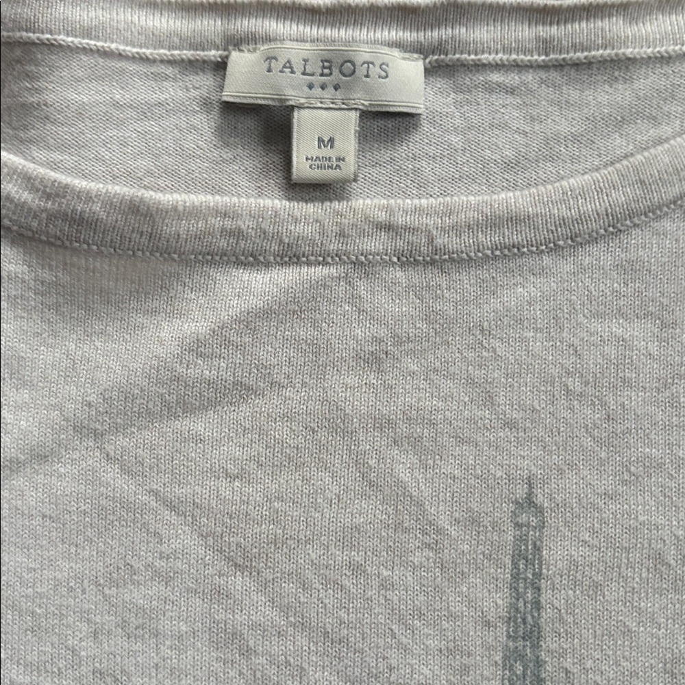 Talbots French Poodle 1/4 sleeve sweater top medium VGUC - Picture 4 of 4